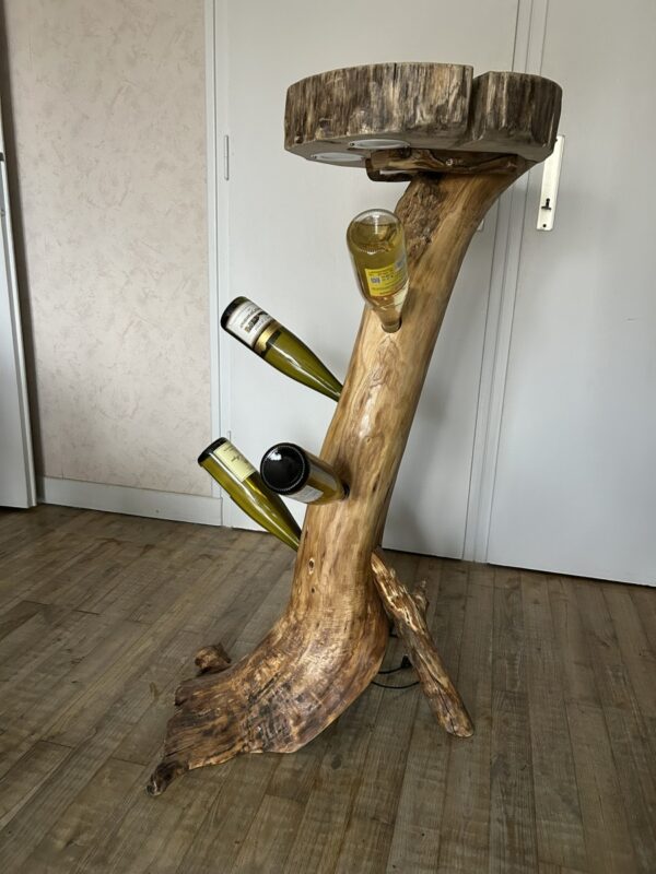 table haute éclairée avec support bouteille – Image 3
