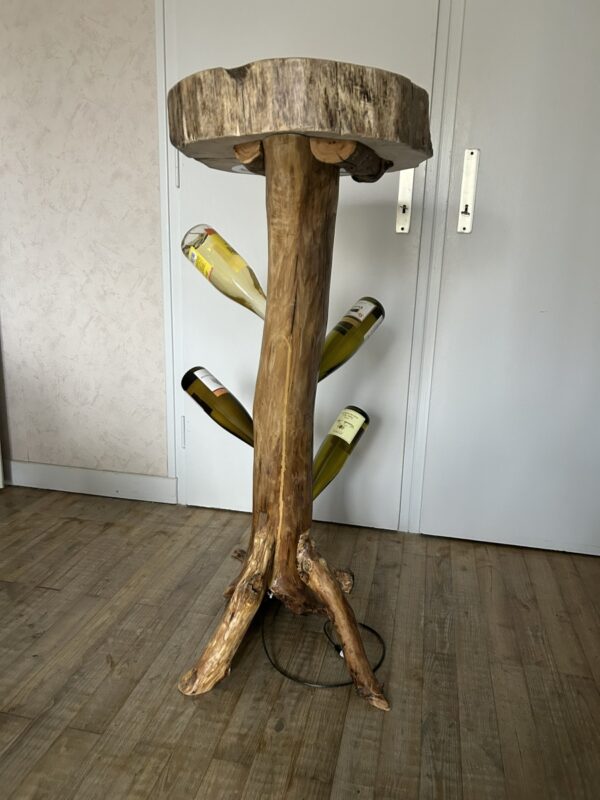 table haute éclairée avec support bouteille – Image 4