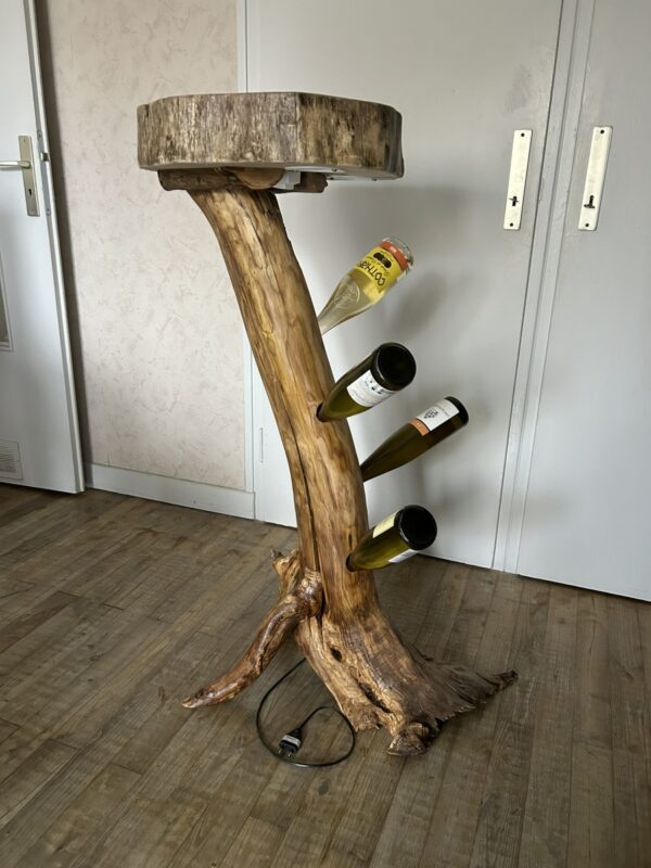 table haute éclairée avec support bouteille – Image 5